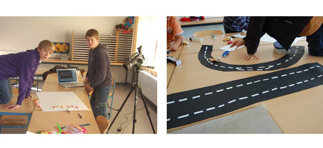 Legetrick mit Modellautos
